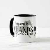 Geluk is 16 HANDEN tussen mijn Legs Accent Pillo Mok (Voorkant links)