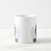 Geluk is ... 2 Foto Blue Grey Pop Art Flower Koffiemok (Center)