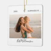 Geluk is 2 foto vriend handtekening script keramisch ornament (Links)