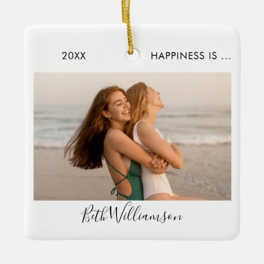 Geluk is 2 het Manuscript van de Handtekening van  Keramisch Ornament (Voorkant)