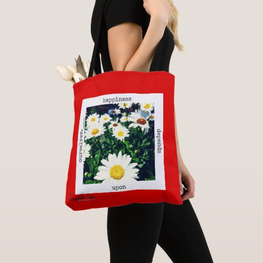 "Geluk is afhankelijk van de eigen Canvas tas" Tote Bag (Dichtbij)