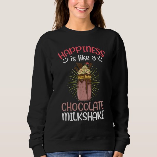 Geluk is als een chocolade melkdessert sw trui (Voorkant)