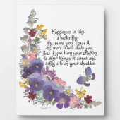 Geluk is als een vlinder fotoplaat (Voorkant)