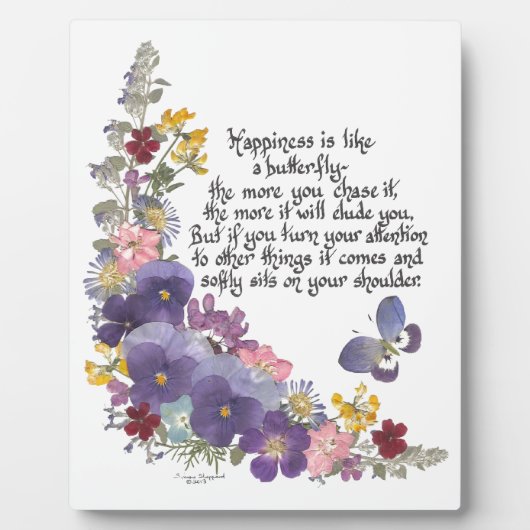 Geluk is als een vlinder fotoplaat (Voorkant)