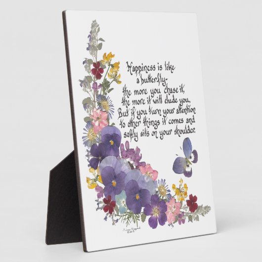 Geluk is als een vlinder fotoplaat (Zijkant)
