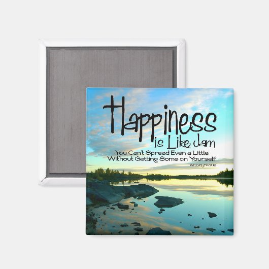 "Geluk is als jam" Inspirerend Quote Magneet (Voorkant / Achterkant)