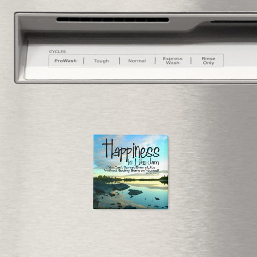 "Geluk is als jam" Inspirerend Quote Magneet (Insitu (Vaatwasser))