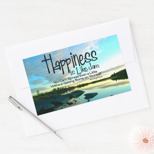 "Geluk is als jam" Inspirerend Quote Rechthoekige Sticker (Envelop)