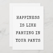 Geluk is als scheten in je broek Funny Card Kaart (Voorkant / Achterkant)