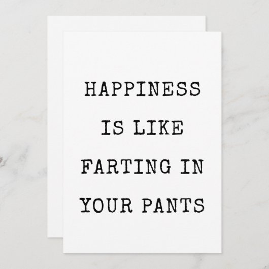 Geluk is als scheten in je broek Funny Card Kaart (Voorkant / Achterkant)