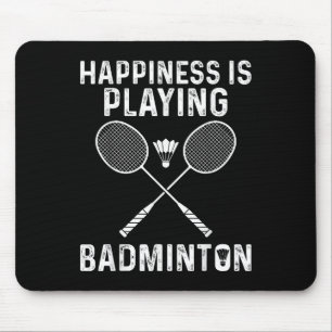 Geluk is badminton spelen grappige sportspeler muismat
