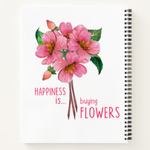 Geluk is bloemen kopen notitieboek
