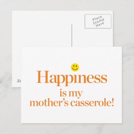 Geluk is de Casserole van mijn moeder Briefkaart (Voorkant / Achterkant)