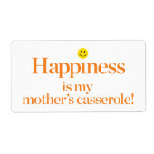 Geluk is de Casserole van mijn moeder Etiket (Voorkant)