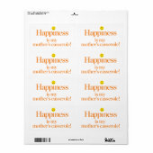 Geluk is de Casserole van mijn moeder Etiket (Full Sheet)