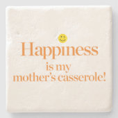 Geluk is de Casserole van mijn moeder Stenen Onderzetter (Voorkant)