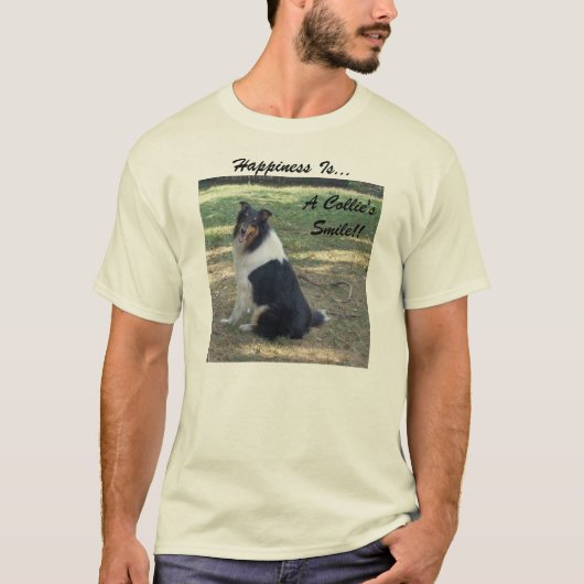 Geluk is.. De glimlach van een collie. T-shirt (Voorkant)