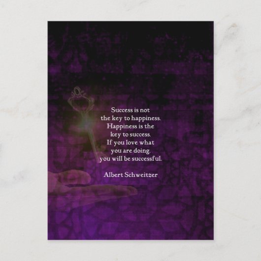 Geluk is de sleutel tot het succes dat Citaat uitb Briefkaart (Voorkant)