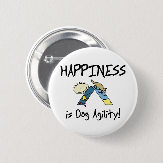 Geluk is Dog Agility Button (Voorkant /achterkant)
