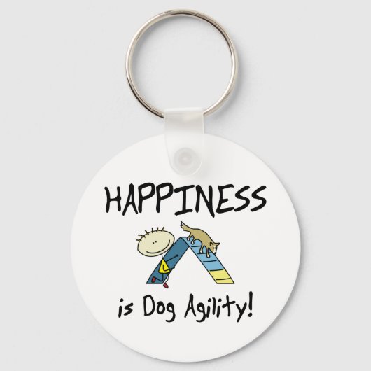 Geluk is Dog Agility Sleutelhanger (Voorkant)
