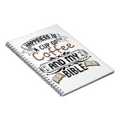 Geluk is een beker koffie en mijn bijbel notitieboek (Rechterzijde)