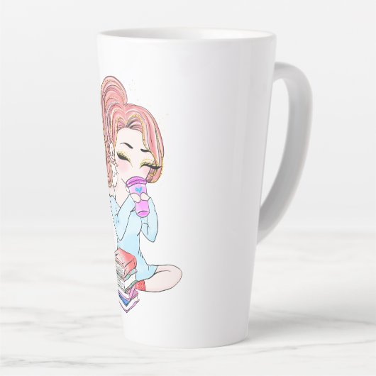 Geluk is een beker koffie latte mok (Rechterhoek)