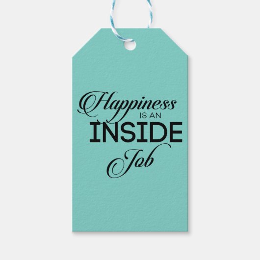 Geluk is een binnenbaan cadeaulabel (Voorkant)