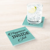 Geluk is een binnenbaan glazen onderzetter (Schuin)