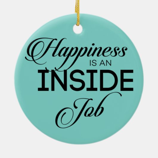 Geluk is een binnenbaan keramisch ornament (Achterkant)