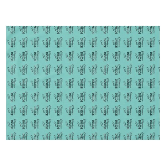 Geluk is een binnenbaan tafelkleed (Voorkant (Horizontaal))