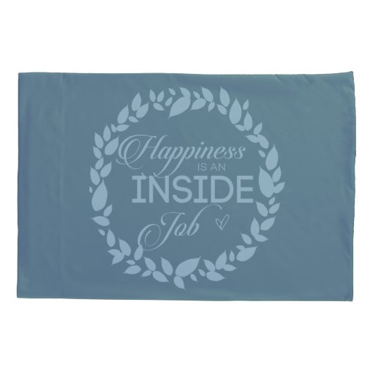 Geluk is een binnenste blauwe kreet kussensloop (Achterkant)