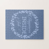 Geluk is een binnenste blauwe kreet legpuzzel (Horizontaal)