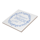 Geluk is een binnenste blauwe kreet tegeltje (Zijkant)