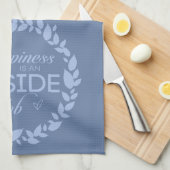 Geluk is een binnenste blauwe kreet theedoek (Quarter Fold)