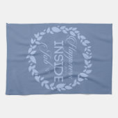 Geluk is een binnenste blauwe kreet theedoek (Horizontaal)