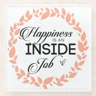 Geluk is een binnenwerk met een grote kans glazen onderzetter