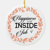 Geluk is een binnenwerk met een grote kans keramisch ornament (Achterkant)