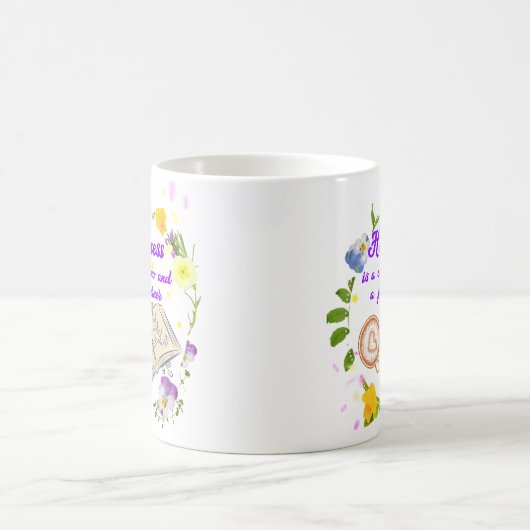 Geluk is een cappuccino en een page-turner koffiemok (Center)