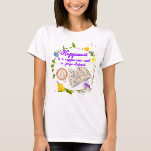 Geluk is een cappuccino en een page-turner t-shirt