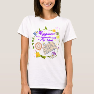 Geluk is een cappuccino en een page-turner t-shirt