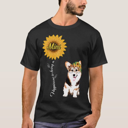 Geluk is een Corgi Mimi zijn T-shirt (Voorkant)