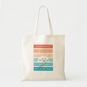 Geluk is een dag dat je met mijn hond aan het wand tote bag