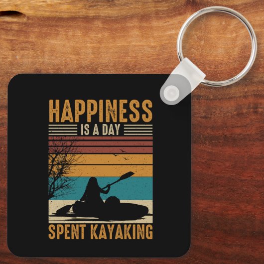 Geluk is een dag kanoën sleutelhanger (Achterkant)
