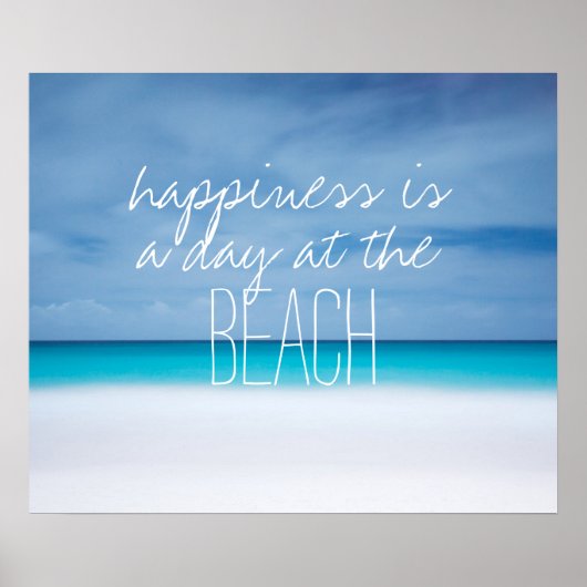 Geluk is een dag op het strand. poster (Voorkant)