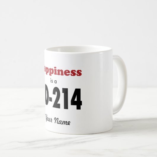 Geluk is een DD-214 Koffiemok (Voorkant rechts)