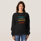 Geluk is een Franse-hond-moeder Premium Trui (Voorkant volledig)