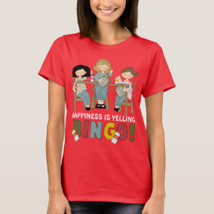 Geluk is een geellijdend bINGO-vrouw t-shirt