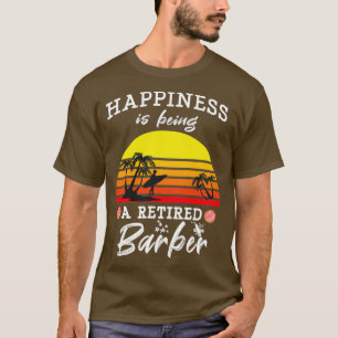 Geluk is een gepensioneerde Barber Funny Retro Su T-shirt