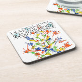 Geluk is een Gevoelige Fluttering Lovitude Bier Onderzetter (Linkerzijde)