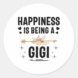 Geluk is een Gigi Moederdag Cadeaus Ronde Sticker